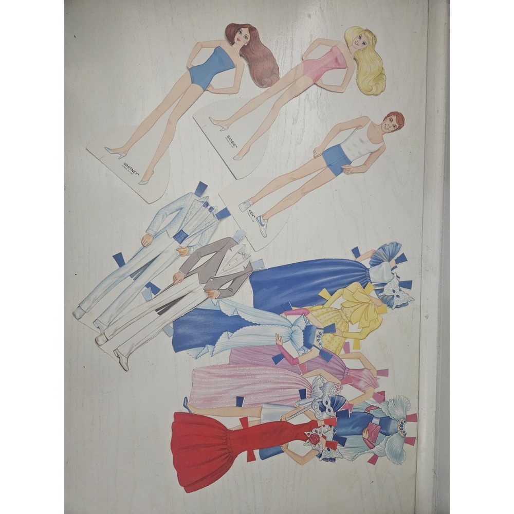 Vintage 1987 Golden Paper Dolls Jewel Secrets Barbie Press Out Dolls Used *READ*